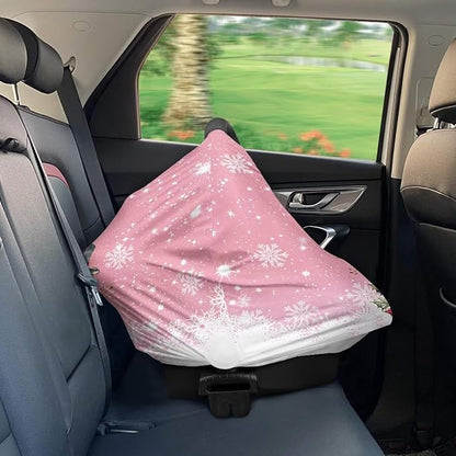 AFPANQZ Snowman Nursing Cover Breastfeeding Covers Stretchy Babies Car Seat Cover Soft Breathable Infant Carseat Canopy Shopping Cart Stroller Canopy for Baby