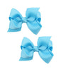 Baby Girl's 2Pcs Cute 3 Inch Pure Color Bow-knot Hair Clip for Photography Travel Daily Life (Blue)