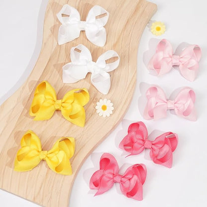 20PCS 3 Inch Hair Bows for Girls Grosgrain Ribbon Toddler Hair Accessories with Alligator Clips for Toddlers Baby Girls Kids Teens in Pairs