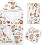 1PCS Wildlife Theme Baby Bath Towels, Hooded Baby Towel for Newborns, Toddler Bath Towel for Boys or Girls, Soft & Absorbent, with 1 Toddler Face Towels 32 * 32IN
