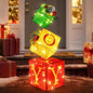 Christmas Joy Lighted Gift Boxes Decorations Set of 3, 2.8Ft Stackable Christmas Nesting Boxes Battery Operated for Home and Party Decoration