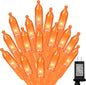 Orange Halloween String Lights Outdoor, Thanksgiving Mini Lights, 32.5FT 100 LED Waterproof Christmas Lights with 16 Lighting Modes for Garden Party Christmas Xmas Tree Lights Autumn Fall Decor