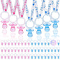 72 Acrylic Pacifier Necklace for Baby Shower Boys & Girls Party Favors, Gender Reveal Party Table Scatter/Necklace Game (Blue & Pink)