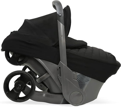 Little Unicorn Winter Car Seat Cover | Premium Insulated Fabric | Universal Fit & Easy to Install | Travel Bag Included (Black)