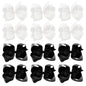 DEEKA 12 PCS 6" Big Hand-made Grosgrain Ribbon Hair Bow Alligator Clips Hair Accessories for Little Teen Toddler Girls - White/Black