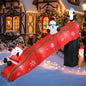 9.7 Ft Long Christmas Inflatables Christmas Blow Up Yard Decorations Christmas Inflatable Santa Clause Snowman Penguin Gingerbread Man Play on Slide Lighted Up Yard Lawn Garden Home Party Decor