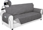 PureFit Reversible Sofa Couch Cover Water Resistant Couch Covers for 3 Cushion, Washable Furniture Cover with Non-Slip Foam and Adjustable Strap for Dogs, Pets (Oversized Sofa, Gray/Light Gray)