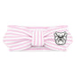 Creative Knitwear Butler Bulldogs Infant Girls Pink/White Striped Hair Knot Headband Embroidered Logo - Size Newborn - 4T