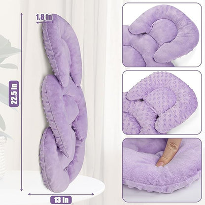 Infant Car Seat Insert Head and Body Support, GFU Reversible Newborn Insert for Carseat with Strap Pads, Soft Stroller Cushion Pillow Insert for Boys and Girls, Fits for Stroller, Swing, Purple