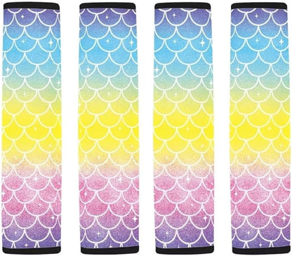 Colored Scales Car Seat Belt Cover Car Seat Belt Shoulder Pads Seatbelt Protector Set of 2 Universal Fit for Adults Car Interior Decor