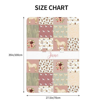Personalized Baby Car Seat Canopy for Babies with Name, Custom Car Seat Covers for Boys Girls, Infant Opening Minky Nursing Breastfeeding Stroller Cover Carseat Canopies for Newborn (Floral Horse)