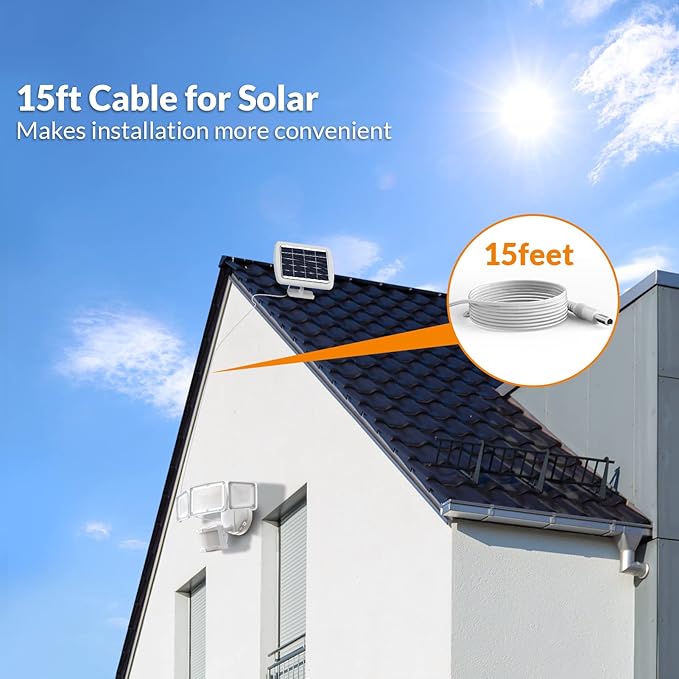 LEPOWER 1600LM LED Solar Security Lights Motion Outdoor, Motion Sensor Light, 5500K White Light, IP65 Waterproof Outdoor Flood Solar Light with 3 Adjustable Head for Yard, Garage（White）