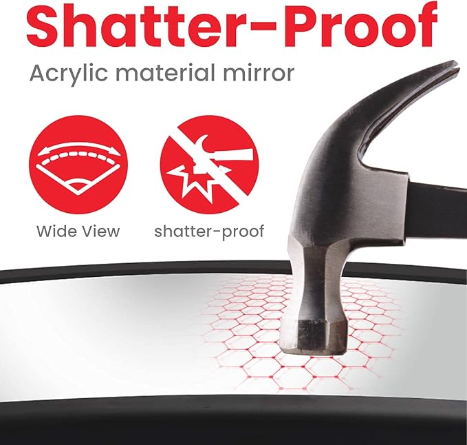 Baby Car Mirror, Shatterproof & Easy Assembled Crash Tested, 360° Rotation, Safety Car Seat Mirror for Rear Facing Infant with Wide Crystal Clear View