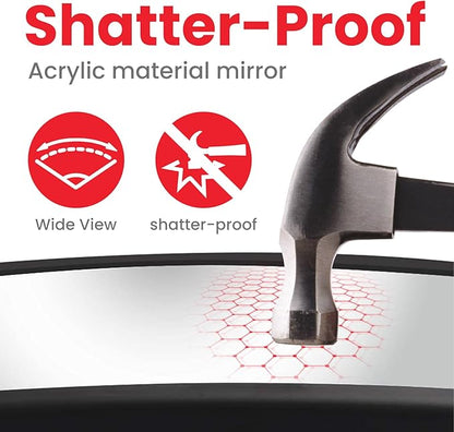 Baby Car Mirror, Shatterproof & Easy Assembled Crash Tested, 360° Rotation, Safety Car Seat Mirror for Rear Facing Infant with Wide Crystal Clear View