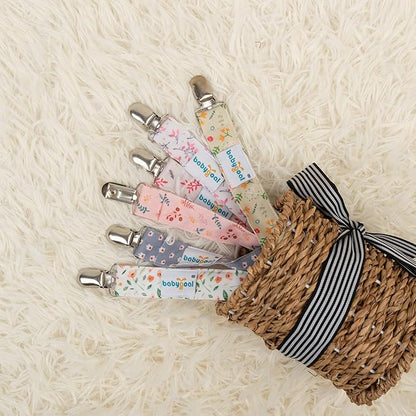 Babygoal Floral Pacifier Clips, 6 Pack Pacifier Holder Clips 6MP21