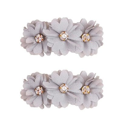 Flower Hair Clips Set for Baby Girl Lightweight Floral Hair Bow Accessories with Boutique Fully Lined Alligator Clip for Toddler Teens Gifts (ATD-FJ10-B)