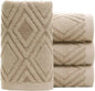 Pidada Hand Towels Set of 4 Diamond Pattern 100% Cotton Absorbent Soft