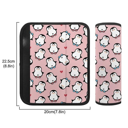 Biyejit Cute Penguins Car Seat Straps Shoulder Pads for Baby Kids, 2 Pack Boys Girls Super Soft Seat Belt Covers for All Car Seats/Pushchair/Stroller