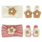 Nirvany Baby Girl Headbands and Socks Set, Non-Slip Socks with Flower Hairbands, Comfortable Newborn Infant Toddler Accessories (Pink/Cream Yellow, 6-12 months)