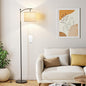 Ambimall 60" Floor Lamp for Living Room with 3 Color Temperatures, Adjustable Grey Shade with Black Pole, Tall Lamp for Bedroom Office Classroom Dorm Room, 9W Bulb Included