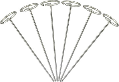 Palmhomee Garden Staples Anti-Rust Galvanized Garden Stakes Circle Top Landscape Pins Ground Cover Fabric Stakes Securing Lawn Fabric Weed Barrier (6 inches - 20 Pieces)