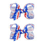 YanJie 4th of July 2pcs Hair Clips 3'' Blue Bow American Flag Hair Bows Baby Girls Clips Patriotic Hairgrips Hair Accessories Independence Day