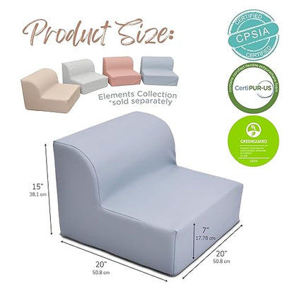 Children's Factory Library Lounger, Flexible Seating Classroom Furniture, Comfy Kids Chairs, Fog Blue, Single Lounger