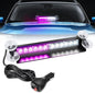 Nilight 12LED Traffic Advisor Strobe Light Bar Purple White Emergency Warning Hazard Safety Dash Front/Rear Windshield Flashing Lights for Cars Trucks Police Firefighter Plow Construction Vehicles