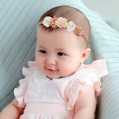 3PCS Baby Girl Flower Headbands Set Elastic Bow Hair Band Handmade Bow For Newborn Infant Toddler Pack