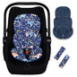 Pea Pod Infant Car Seat Insert with Strap Covers, All in One Reversible Baby Car Seat Head Support for Newborn, 3D Soft Minky Carseat Cushion for Preemie to Infant, Stroller, Swing, Bouncer, Dinosaur