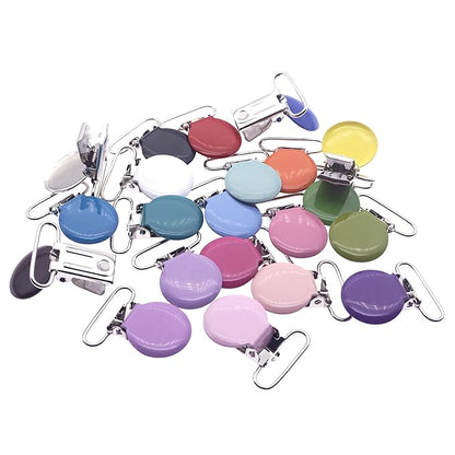 42pcs 1" Suspender Clips Metal Round Pacifier Clips Dummy Holder for Making Pacifier Chain Bib Bed Sheet Holder DIY Jewelry Accessories