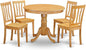 East West Furniture ANTI5-OAK-W 5 Piece Dining Room Table Set Includes a Round Wooden Table with Pedestal and 4 Kitchen Dining Chairs, 36x36 Inch, Oak
