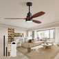 Sofucor Ceiling Fan with Lights and Remote, 52 inch Modern LED Ceiling Fan with 3 Wood Blades and 3 Black Downrods, for Indoor Bedroom Living Room Outdoor Patio Porch, Reversible, Quiet and Powerful