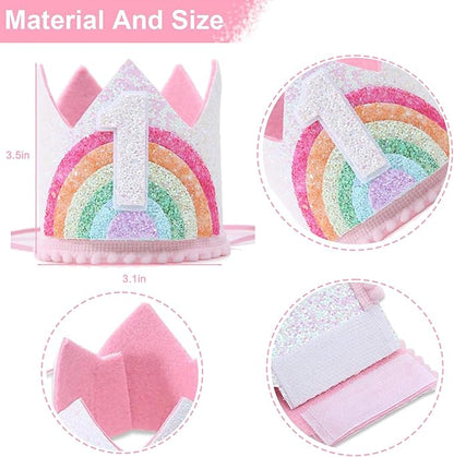 Boy Girl Birthday Crown, Prince Princess Birthday Hat Headband Tiara Crown Cake Photo Prop Party Decorations