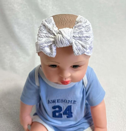 Baby Baseball Headband with Bow Headwear Sport Soccer Headband Bowknot Wide Hair Band Football Hair Bow for Toddler Infant TSFD55 (Volleyball Pattern)