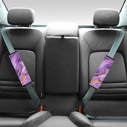 Seat Belt Cover,Purple Marble Soft Car Seat Belt Pad Cover Seat Belt Shoulder Pads for Adults Kids Set of 2 Universal Fit
