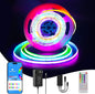 RGB Smart IC COB LED Strip Light 18ft Addressable Chasing Color 12V LED Light Strip Multicolored Flexible RGB Lights Kit with Music Mode for Party, Decoration, Home DIY Lighting Projects