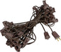 Novelty Lights 50 Foot String Light Set - Indoor/Outdoor Stringer Set for Christmas, Wedding Decor, Patios, & More - C7/E12 Intermediate Base (Brown Wire, 12" Spacing)