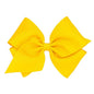 Wee Ones Girls' Classic Grosgrain Hair Bows with Plain Wrap Center, No-Slip Hair Clip, Handmade, Yellow, Mini King