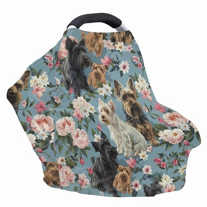 Youngerbaby Dog Flower Car Seat Canopy Nursing Cover Multi Use Baby Stroller and Carseat Cover Breastfeeding Nursing Covers