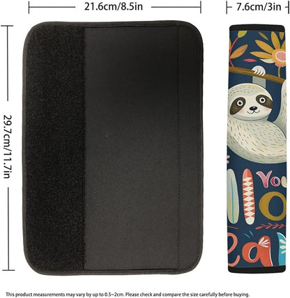 AFPANQZ 2pcs Funny Sloth Seat Belt Pads Covers Universal Fit for Truck Vans Sedans SUVs Safety Seatbelt Pad Cushion Comfortable Driving Car Seats Accessories Black One Pair
