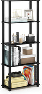 Furinno Turn-N-Tube 5-Tier Multipurpose Shelf / Display Rack / Storage Shelf / Bookshelf, Square Tubes, Americano/Black