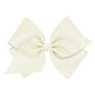 Wee Ones Girls' Classic Grosgrain Hair Bows with Plain Wrap Center, No-Slip Hair Clip, Handmade, Antique White, Mini King