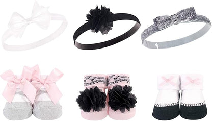 Hudson Baby Girl's Headband and Socks Giftset