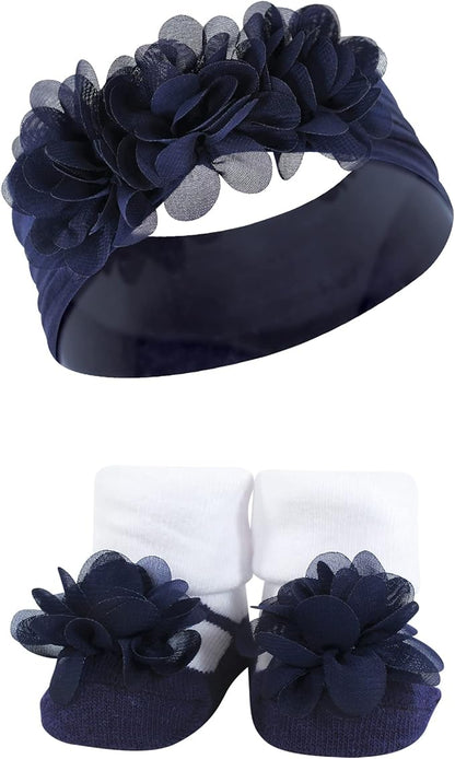 Hudson Baby Girl's Headband and Socks Giftset