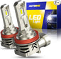 AUTOONE H11 LED Light Bulbs, 40,000LM 6X Ultra Bright 6000K Cool White, 1:1 Halogen Mini Size H8 H9, 60,000Hrs Lifespan, Plug and Play, Fog Light or Daytime Running Light, Pack of 2