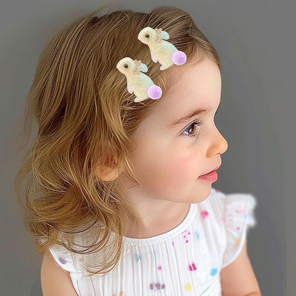 Bunny Hair Clips for Girls, 2pcs Glitter Gradient Easter Hair Accessories, Baby Hair Alligator Barrettes Cute Rabbit Hairpins Toddlers Kids for Party Princess Cosplay Decoration