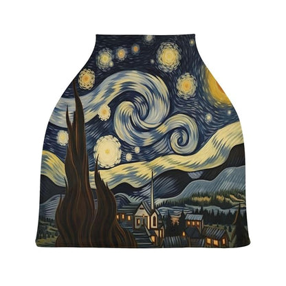 Van Gogh's Starry Sky Stretchy Baby Car Seat Cover Soft Breathable Nursing Cover Breastfeeding Cover Multiuse Infant Carseat Stroller Cover for Girls and Boys