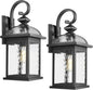 Darkaway 2pcs Outdoor Lights Fixtures Wall Mount, Large 22inch Outdoor Wall Sconce Lights with Water Ripple Glass Outside Exterior Lights Fixture for House Front Porch Patio