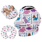 Custom Car Seat Covers for Babies - Purple Dinosaur Print Breathable Baby Car Seat Cover for Girls Boys, Kick-Proof Newborn Carrier Canopy Stretchy Stroller Cover for 4 Seasons(27"x29")